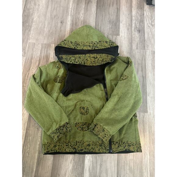 Rare! Vtg Venus Imports Tapestry patchwork With Hidden Pockets -Hooded 2XL